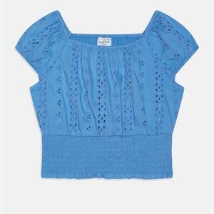 Abercrombie Kids Blue Eyelet Top